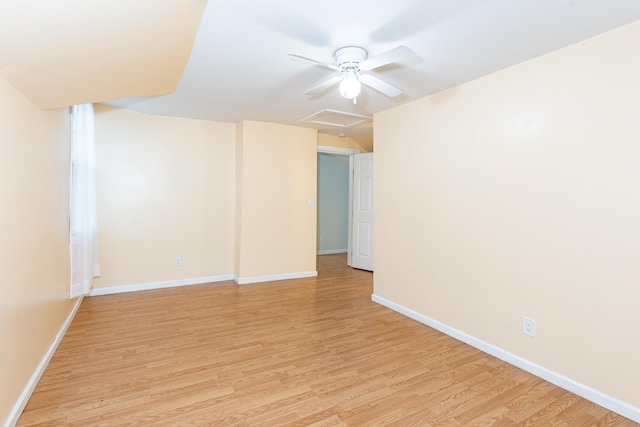 unfurnished room with light wood-type flooring