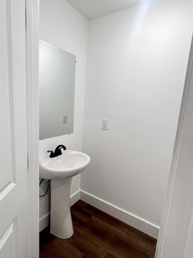 bathroom featuring hardwood / wood-style floors