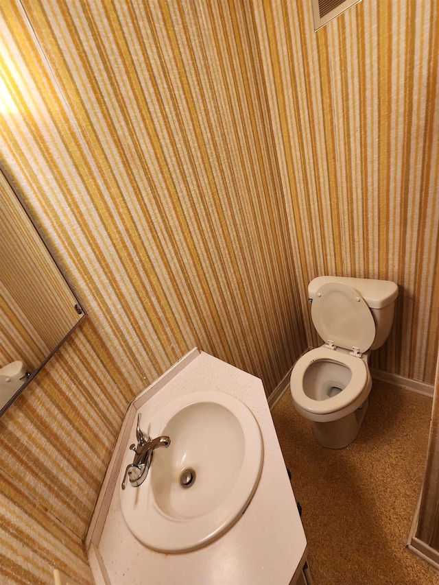 bathroom with sink and toilet