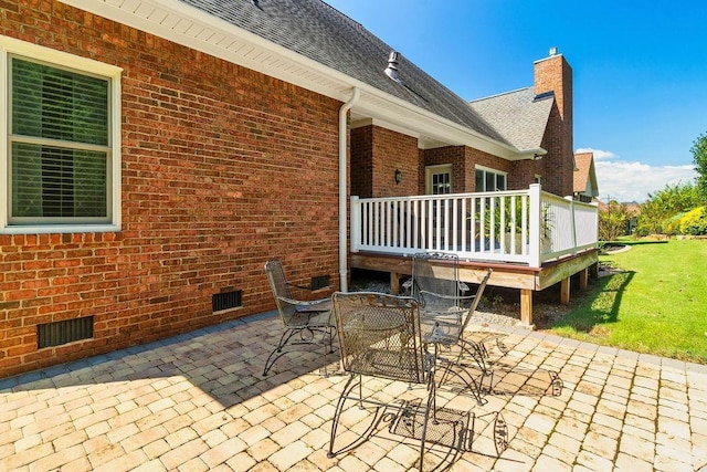 view of patio / terrace with a wooden deck