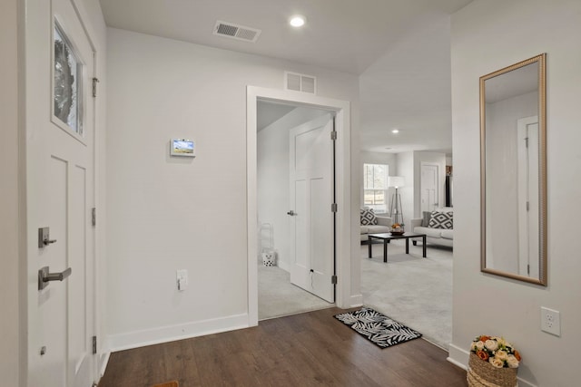 hall featuring hardwood / wood-style floors