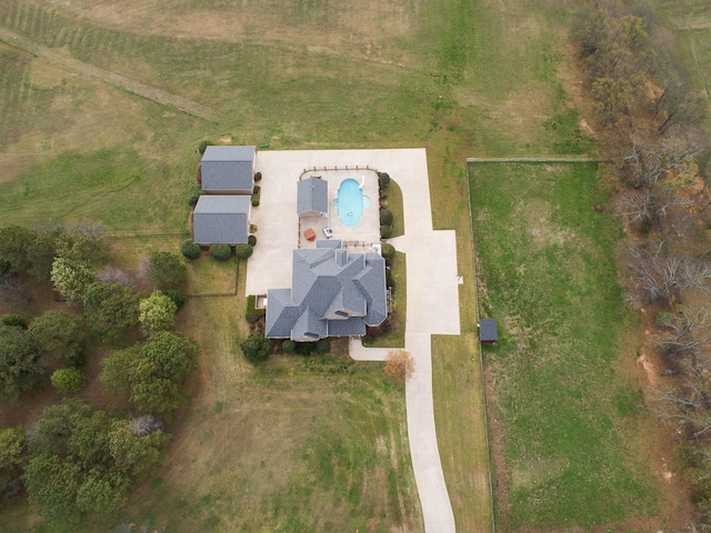 bird's eye view with a rural view