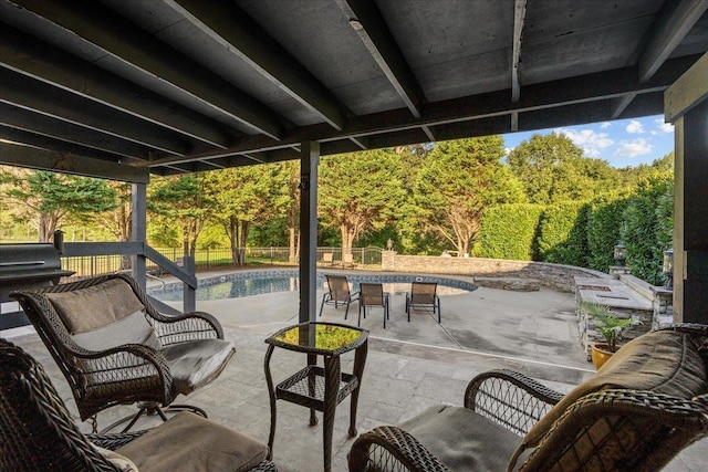 view of patio with grilling area