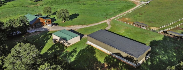 aerial view with a rural view