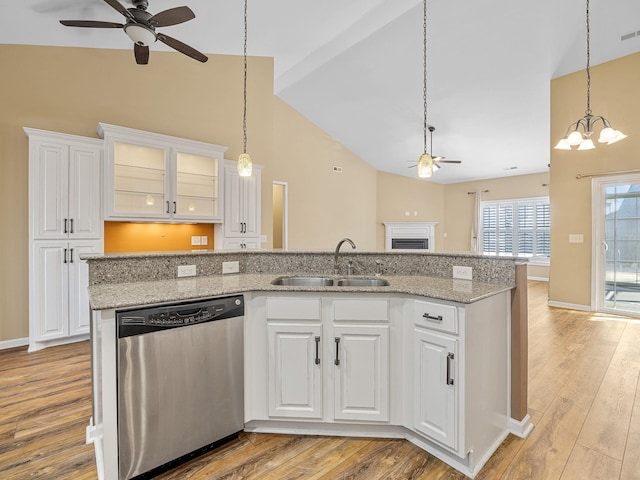 kitchen featuring sink, white cabinets, and stainless steel dishwasher