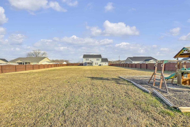 view of yard featuring a playground