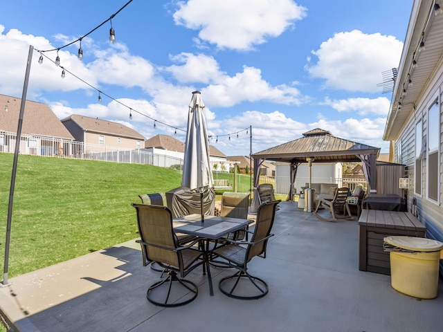 view of patio with a gazebo