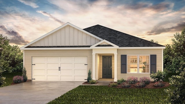 view of front of house with a garage