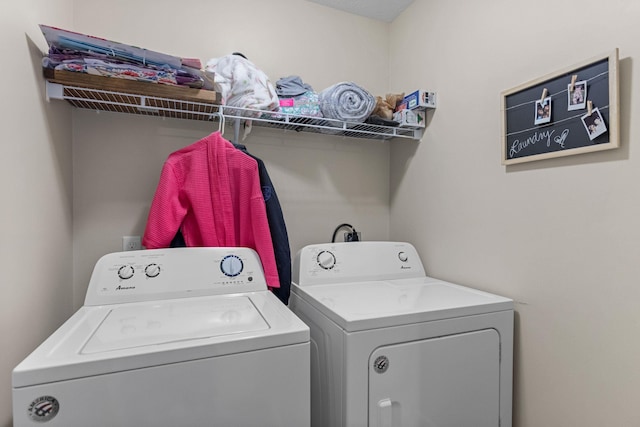 laundry room featuring washer and dryer