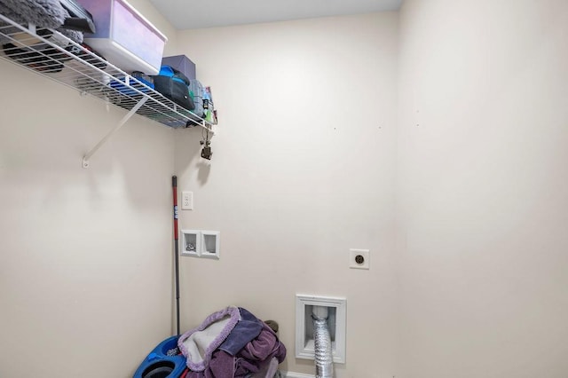 laundry room with washer hookup and electric dryer hookup