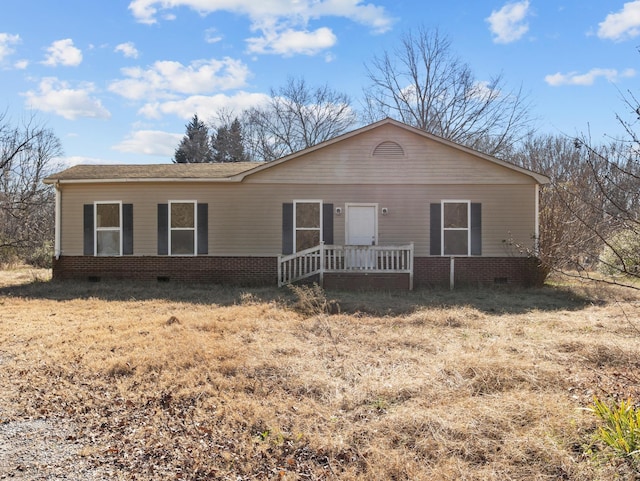 view of single story home