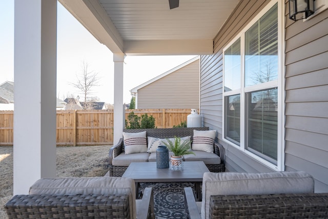 view of patio featuring outdoor lounge area