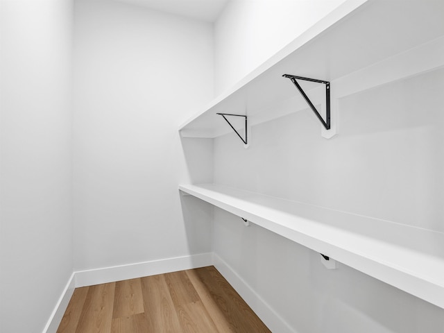 walk in closet featuring hardwood / wood-style floors