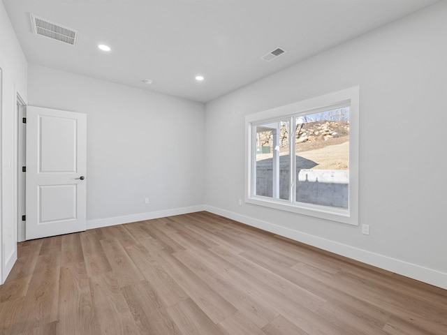 empty room featuring light wood-type flooring