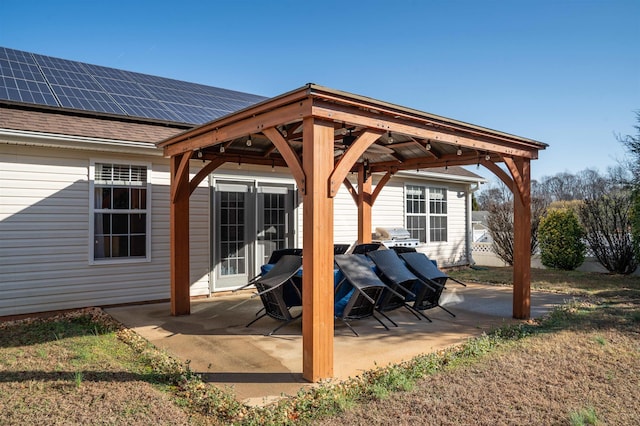 view of patio featuring a gazebo