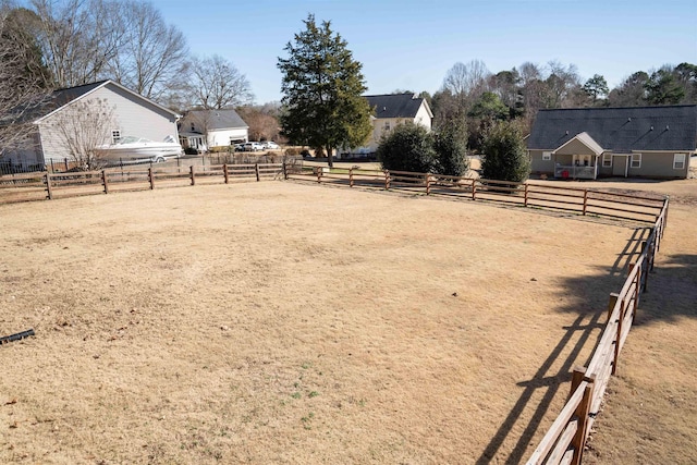 view of yard featuring a rural view