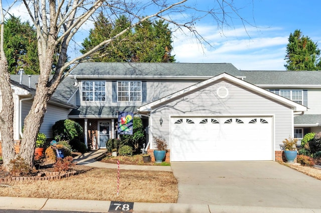 view of property with a garage