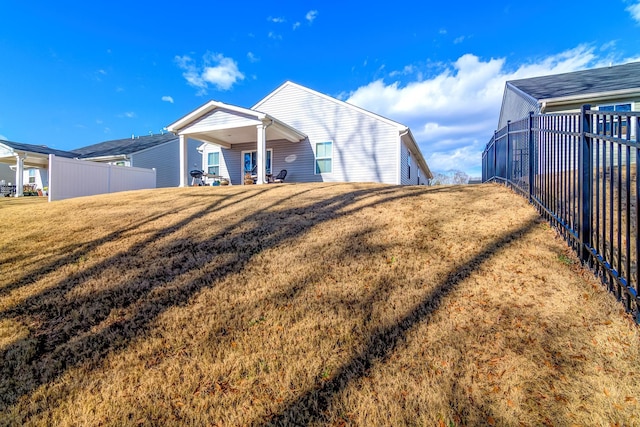 exterior space featuring a yard