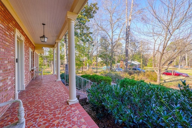 view of patio with a porch