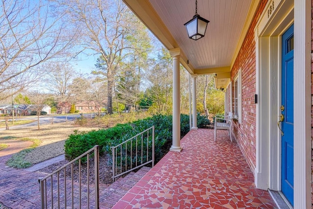 view of patio featuring covered porch