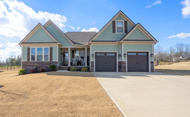 craftsman inspired home with a porch