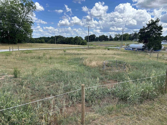 view of yard with a rural view