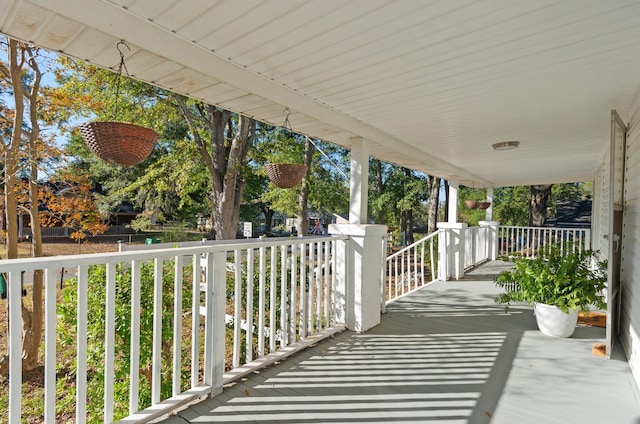 view of patio featuring a porch