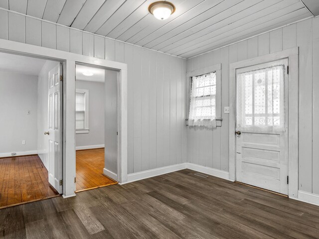 entrance foyer featuring dark hardwood / wood-style flooring