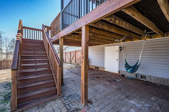 view of patio with a deck