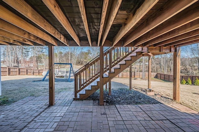 view of patio with a playground