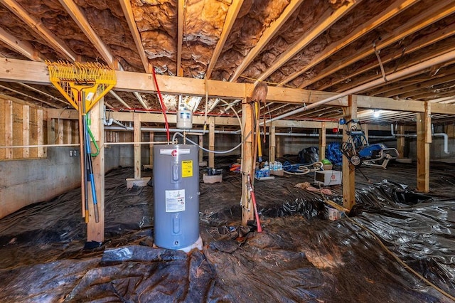 basement featuring water heater