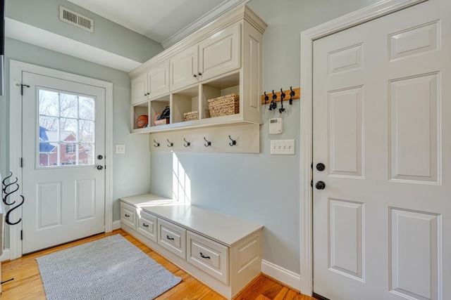 mudroom featuring light wood-type flooring