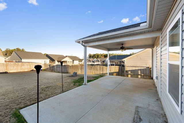 view of patio / terrace with ceiling fan