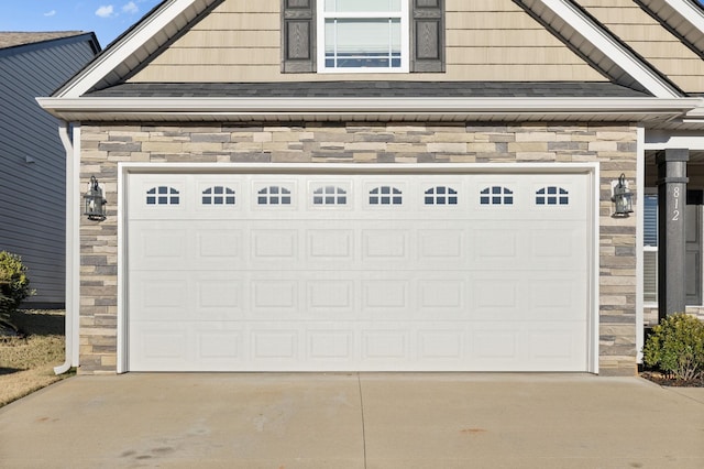 view of garage