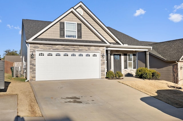 craftsman-style home with a garage