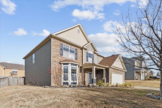 view of front of house with a garage