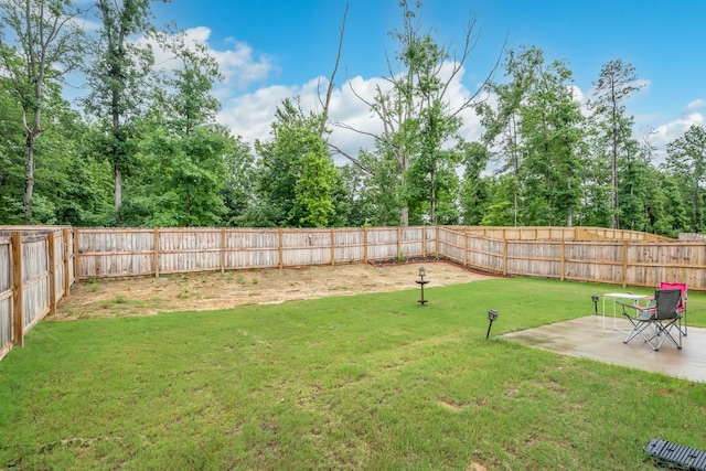 view of yard featuring a patio area