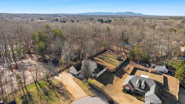 birds eye view of property featuring a mountain view