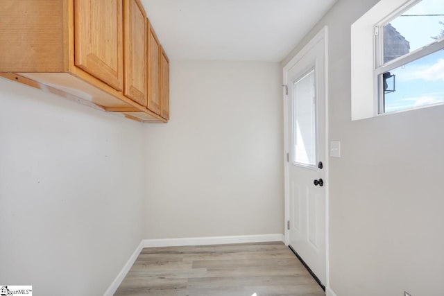 washroom with light wood-type flooring