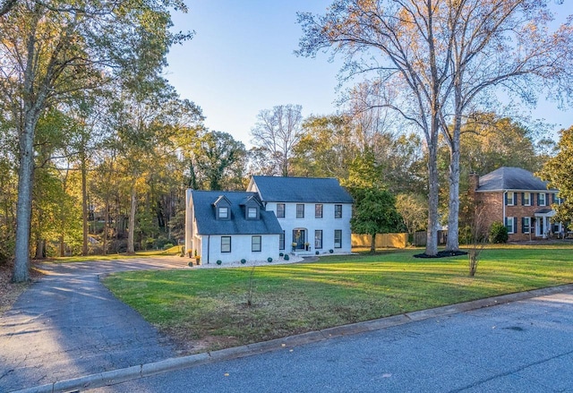 colonial house with a front lawn