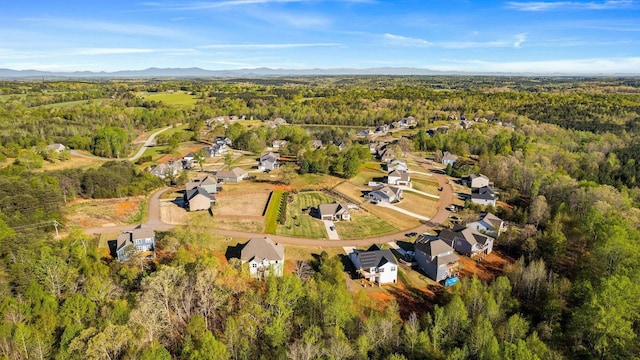 aerial view featuring a mountain view