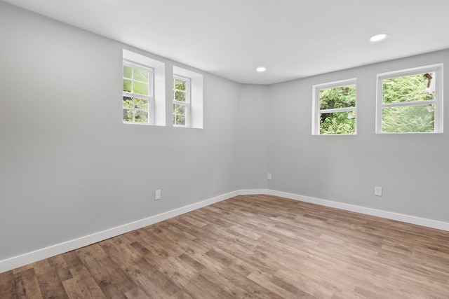 empty room featuring light wood-type flooring