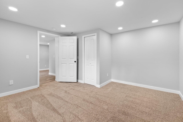 basement with carpet