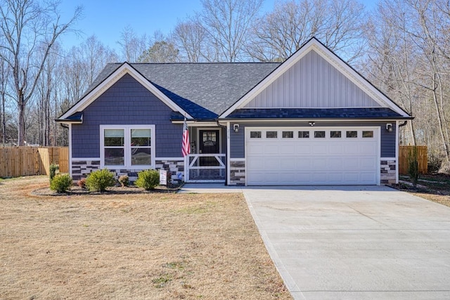 view of front of house with a garage