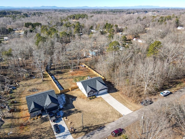 aerial view featuring a mountain view