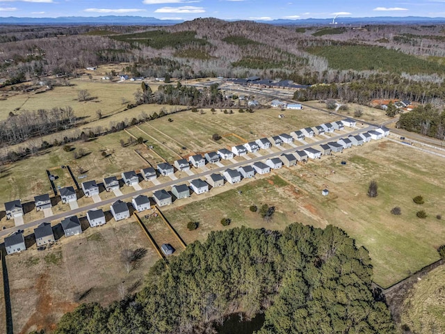 drone / aerial view with a mountain view