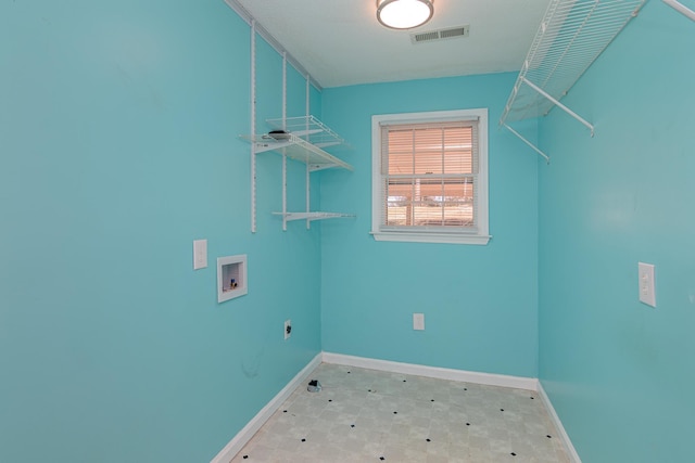 washroom featuring hookup for a washing machine and hookup for an electric dryer