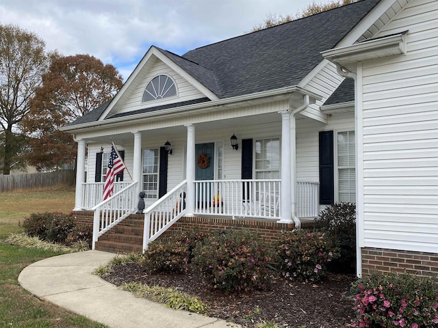 view of front of house featuring covered porch