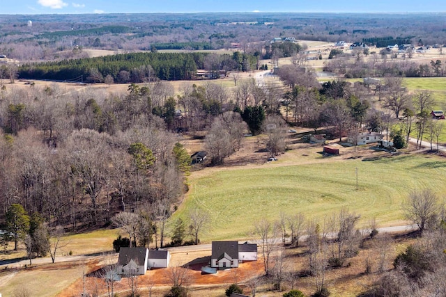 bird's eye view featuring a rural view