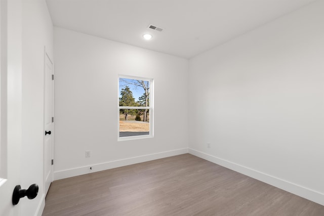 empty room featuring light hardwood / wood-style floors